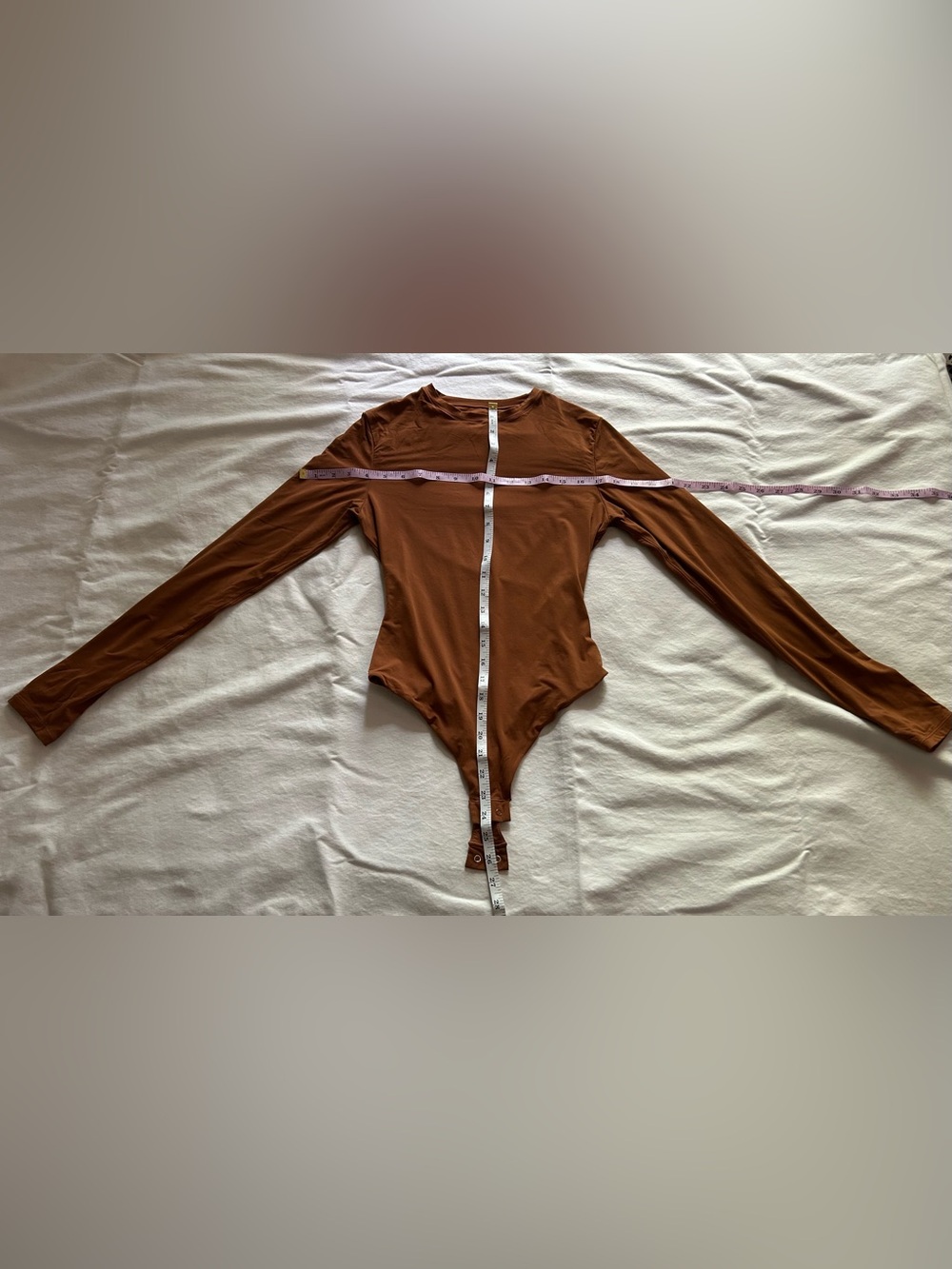 SKIMS Long Sleeve Crew Bodysuit in Brown